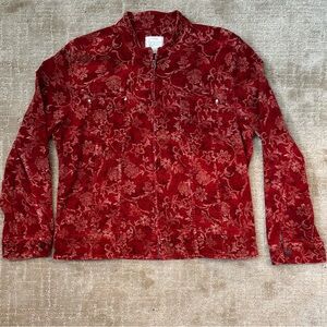 Christopher & Banks Red Floral Jacket